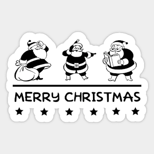 Triple Santa Christmas Sticker